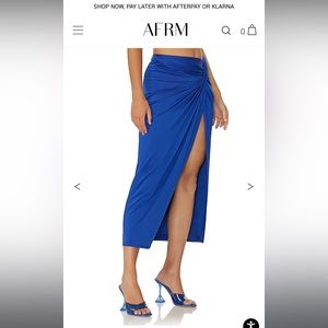 Blue AFRM high slit skirt from REVOLVE